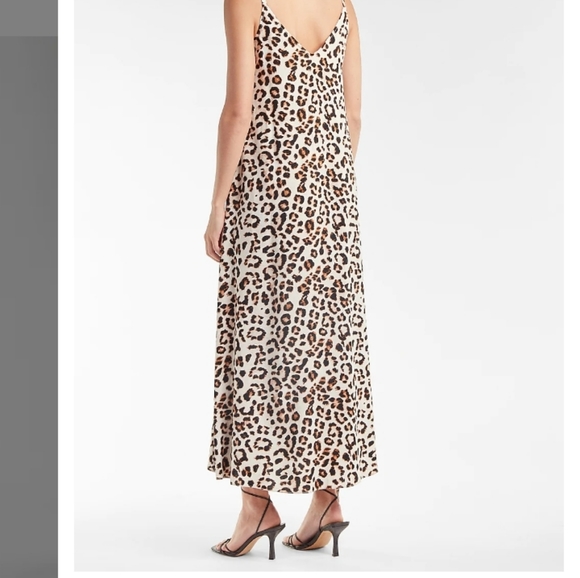 Express Leopard Print V-Neck Maxi Dress Size Small - Picture 3 of 7
